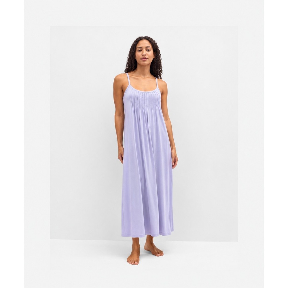 HANRO Juliet Womens XS Purple Heather Cotton Long Chemise Nightgown NWT